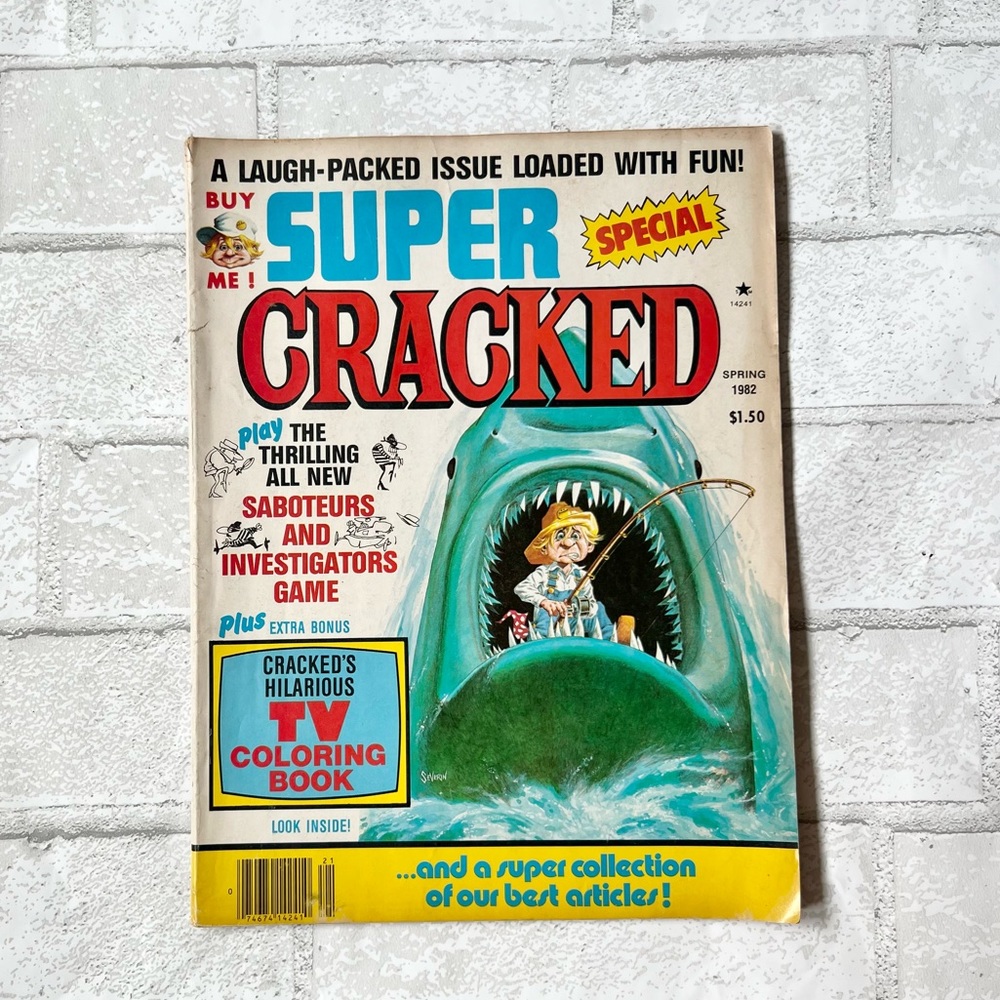 Super Cracked Special Magazine Spring 1982 Jaws Parody TV Coloring Book